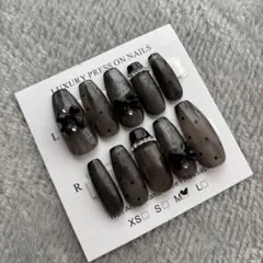 ［usako様専用］速達　ブラック　ワンホン　ネイル　ネイルチップ１０個セット