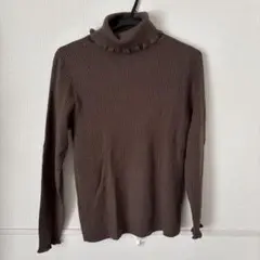L'espoir ブラウン タートルネック ニット セーター