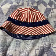 ビンテージ70s 星条旗柄バケットハット USA製 赤白ストライプ 星柄