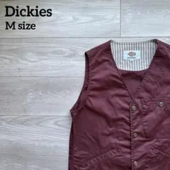 Dickies ストライプ ベストM バーガンディ