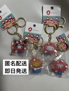 【匿名　即日発送】 サンリオミャクミャクコラボキーホルダー　クリア　4点セット