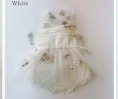 刺繍　チュール　ドレス　ベビー　キッズ　ロンパース