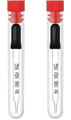 スポイト 小 ピペット 目盛り付き 1ml ガラス製 2本