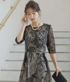 niana 総レース バックリボン パーティードレス 同窓会 二次会