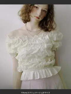 VIOLETTA シャーリングオフショルトップスのサムネイル