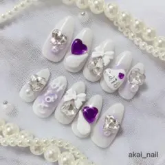 ネイルチップ オーダー 推し キャラ ハート ワンホン