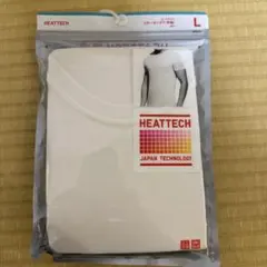 【ユニクロ】 HEATTECH クルーネック半袖シャツ L ホワイト