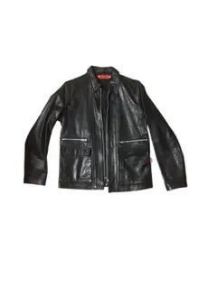 ブラックレザー シングルライダースジャケット