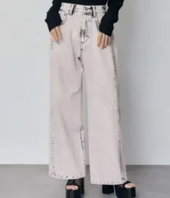 MURUA 2026春新作 サイドタックワイドデニム ピンク サイズ1