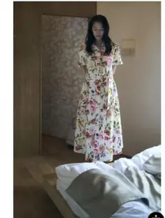 ZARA 花柄 半袖シャツ　プリントポプリンミディワンピース　2025