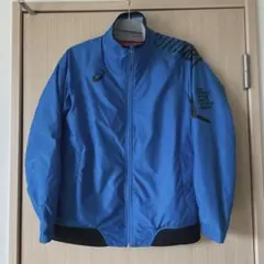 ASICS 青 ジャケット ナイロン S