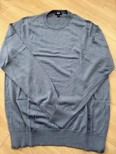 UNIQLO 青 ニットセーター XL 長袖　薄手セーター