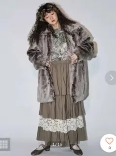 merry jenny フリルカラーフェイクファージャケット merry jenny（メリージェニー）の「フリルカラーフェイクファー