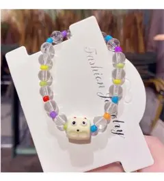 韓国系　手作り 不透明なアクリルビーズブレスレット