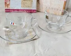 arcoroc　Afternoon Tea ガラスのカップ＆ソーサー×2セット