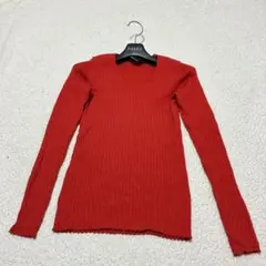 美品⭐︎【note et silence】リブニット(F) 赤ネック 秋冬きれいめ