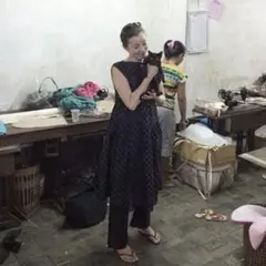□ 49387 【ハウスオブロータス】 ドットプリントノースリーブ