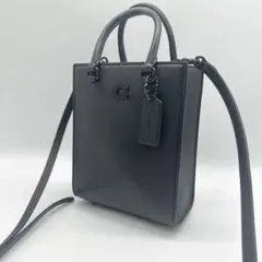 COACH コーチ ショルダー トート 16・シグネチャー キャンバス ブラック