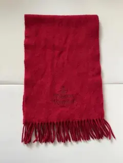 vivianne Westwood 赤いウールマフラー フリンジ付き