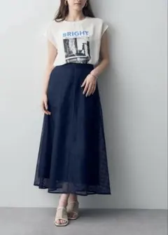 スクエアメッシュフレアスカート