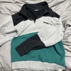 【XLARGE】エクストララージ ハーフジップスウェット 配色切替 ロゴ刺繍 L