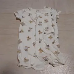 プティマイン クマ柄半袖ロンパース 50-70cm