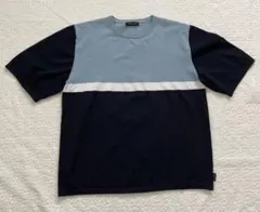 INED HOMME イネド オム　カラーブロック半袖サマーニット　3Lのサムネイル