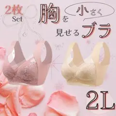 2L ◯２枚セット　シームレス　ノンワイヤー　ナイトブラ　胸を小さく見せる　美胸