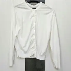 無印良品 ＵＶカット強撚コットンクルーネックカーディガン婦人Ｍ・オフ白