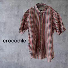 紳士　メンズ　Crocodile クロコダイル　半袖シャツ　夏　ボーダー　Mのサムネイル