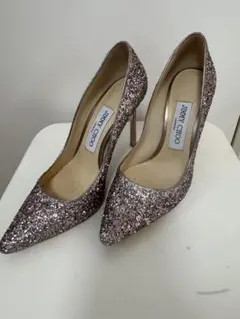 JIMMY CHOO ジミーチュウ　34ハーフ　ピンクグリッター