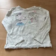 刺繍付きホワイト長袖カットソー