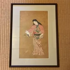 復刻版】竹久夢ニ 木版画 「宵待草」 大正ロマン美人画 額装付き
