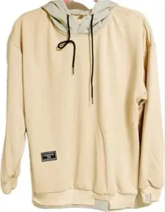 パーカーベージュ アシンメトリー デザインパーカー プルオーバー