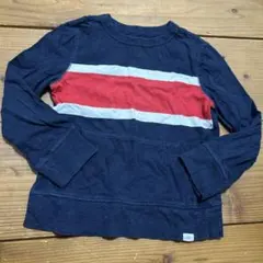 GAP Kids XS ネイビー ストライプ 長袖カットソー