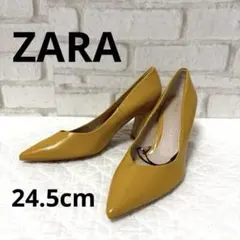 【タグ付き】ZARA ザラ パンプス ヒール イエロー 24.5cmのサムネイル