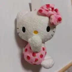 未使用・タグ付　ハローキティ イチゴ柄 ストラップ