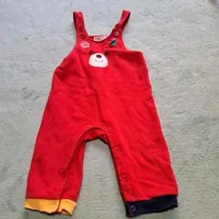 HOT BISCUITS ミキハウス くま オーバーオール 80 赤 冬物 外着