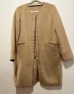 美品 Visベージュ フード付きロングコート 2way