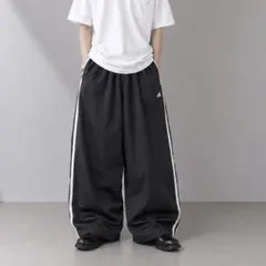 adidas アディダス トラックパンツ ジャージ ブラック 極太 ワイド4XO