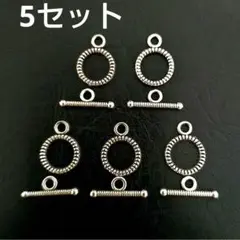 マンテル　シルバー　5ペア　銀　丸型　メタル