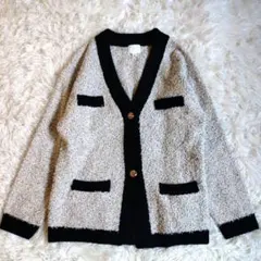 H&M カーディガン ラメ 金ボタン キラキラ ゆったり