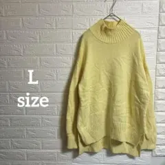 海外古着♡【L】イエロー タートルネック セーター