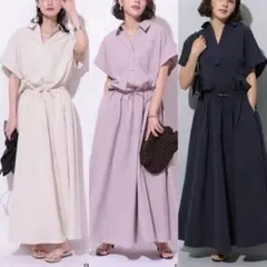 美品✨アルページュストーリー 25SS 半袖ドロストシャツワンピース
