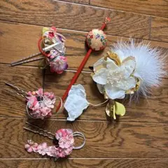花モチーフ髪飾り6点セット
