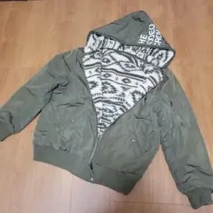 MA-1 ブルゾン ボア リバーシブル カーキ フード付き