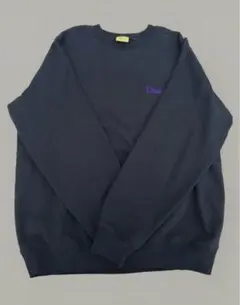 美品】Dime ベルベットスウェット グレーネイビー L ラグラン WIND AND