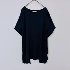 MAO WAO　Tシャツ　レディースM　ボックスシルエット　黒色系　ゆったり　綿のサムネイル