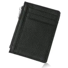 新品 未使用 本革 フラグメントケース ブラック 黒 男女兼用 薄型 シンプル