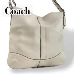 【未使用級】COACH コーチ　トートバッグ　アイボリー　レザー　y2k 大きめ